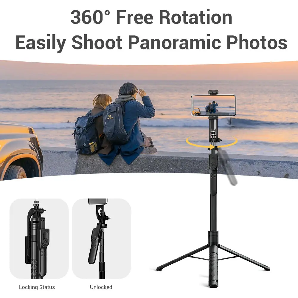 K28 Selfie Stick Tripod Extendable with Wireless Remote Floor Live Broadcast Bracket Handheld Stabilizer Selfie Stick Tripod