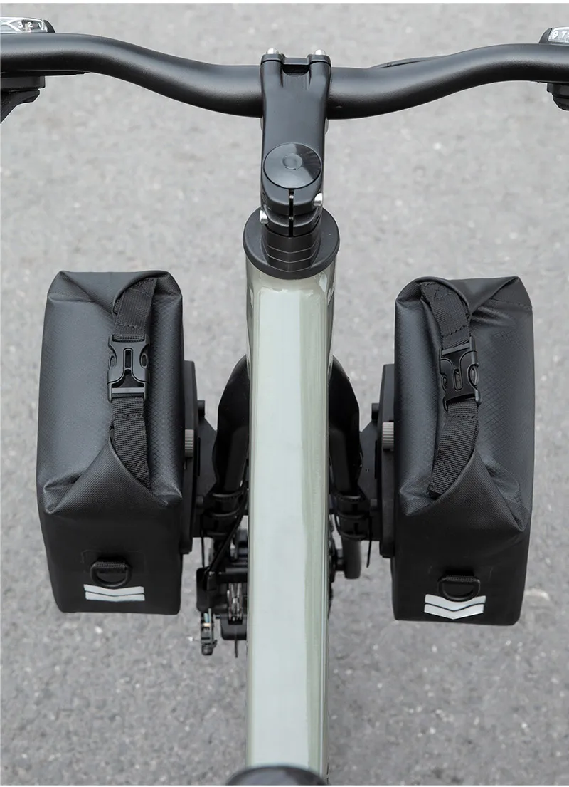 WEST BIKING Fahrrad-Vorderradgabeltasche, Schnellverschluss, wasserdicht, für MTB, Rennrad, Bikepacking, Radfahren, Aufbewahrungstasche, 5,5 l, große Kapazität – Detail 14