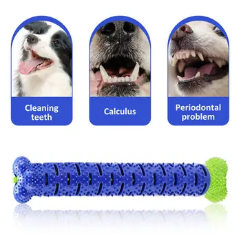Dog Toys Toothbrush TPR Chew Bite Teeth Cleaning Pet Molar Brushing Stick Dogs Toothbrush Chewing Bite Toy Durable Chewing 2