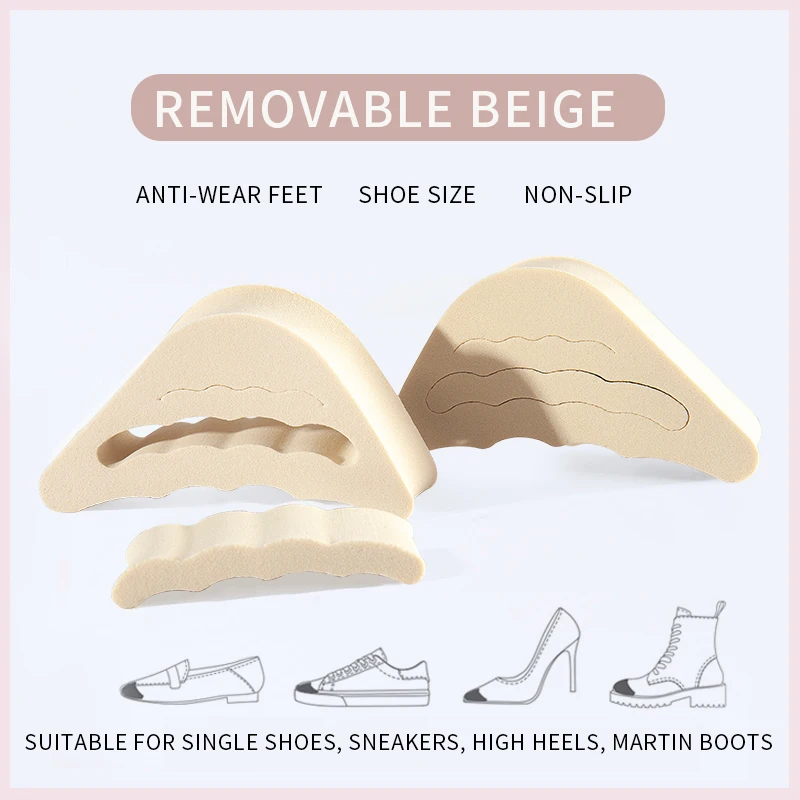 Toe Pads Sponge Toes Plug Pad for Women Shoes Forefoot Insoles Inserts Adjust Size Reducer Foot Pain Relief