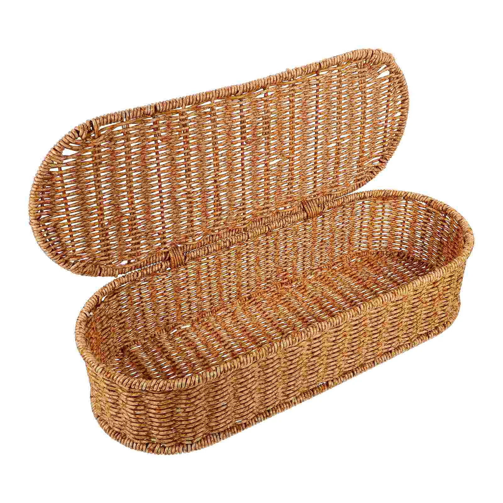 

Storage Box Sundries Holder Decorative Basket Rustic Woven Bin Desktop Container Countertop Plastic Bins