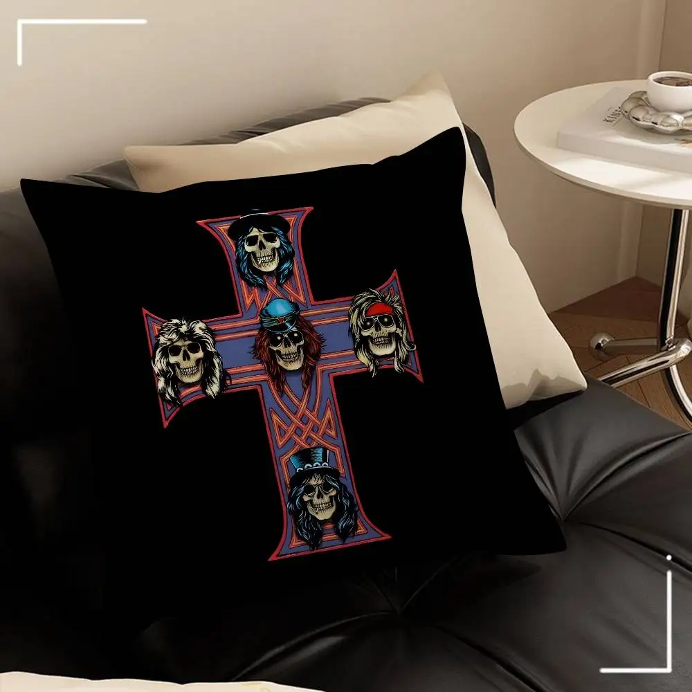 Rockmusik-Band G-Guns N Roses, dekorativer Kissenbezug für Raumästhetik, Heimdekoration, Schlafzimmer, Sofa, Bett, Couch, Kissenbezug, 45 x 45 cm – Detail 10