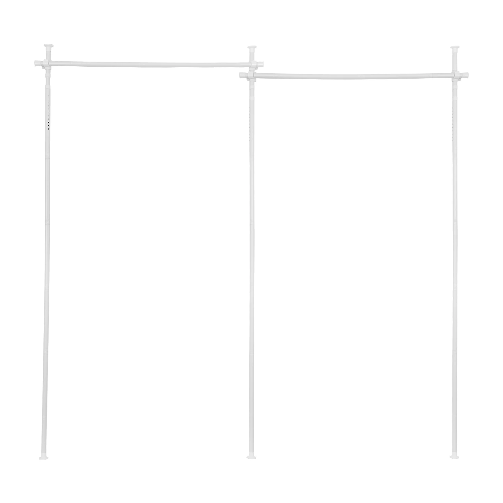 Ausziehbare Raumteilerstange ohne Bohren, verstellbarer vertikaler Vorhangständer, Höhe 122–305 cm, 3 vertikal und 2 horizontal – Detail 5