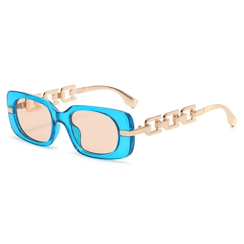 

Retro Square Chain Metal Leg Sunglasses Women Trend Ins Female Shades Luxury Brand UV400 Rectangle Oculus