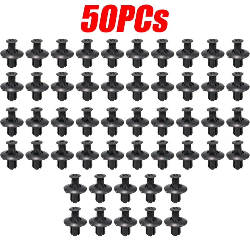 50 stücke Universal Auto Loch Kunststoff Nieten Verschluss Push-Clip Schwarz Stoßstange Tür Trim Panel Retainer Verschluss Clip Auto Zubehör – Detail 13