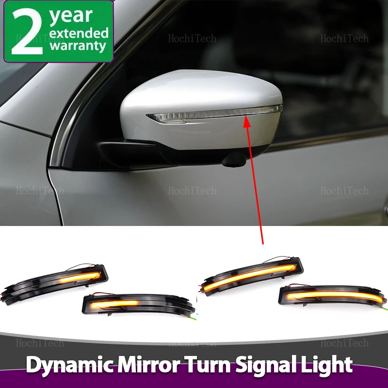SmokedLEDDynamicTurnSignalSideMirrorFlashingLightforNissanX