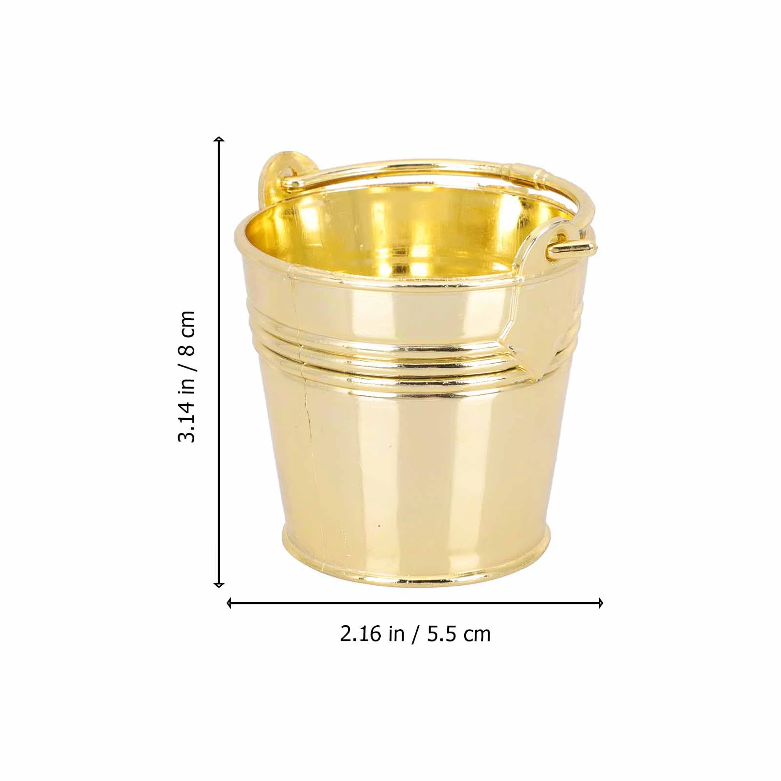 10 Pcs Candy Box Mini Buckets Golden Color Plastic Party Supplies Festival Decorations Gift Holder Storage Solution