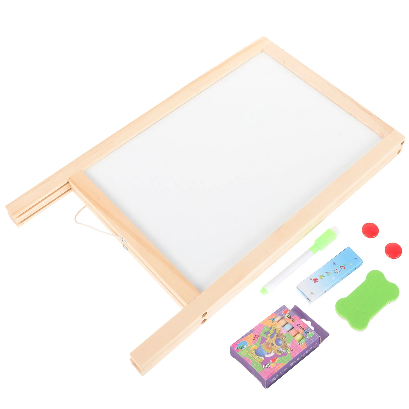 Wooden Stand Blackboard Double Side Message Draw Board wooden chalkboard White and Black Display Small Chalkboard Signss for Children 1 Set