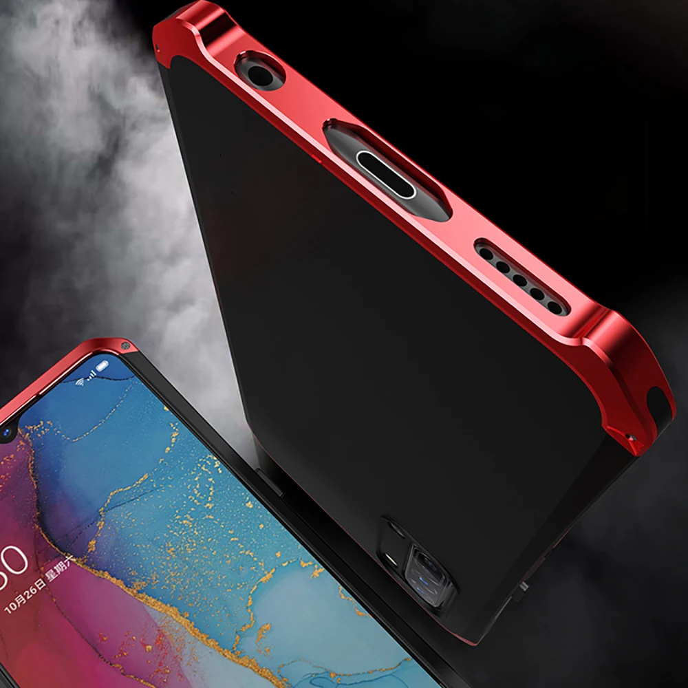 Hot Anti-fall Metal Frame Textured Plastic Back Plate For OPPO Reno3 Aluminum Alloy Bumper Case For OPPO Reno 3 Cover
