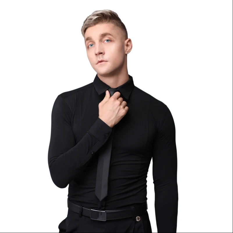 Latin Dance Garment Dance Waltz Ballroom Garment Performance Latin Man Shirts Top M004