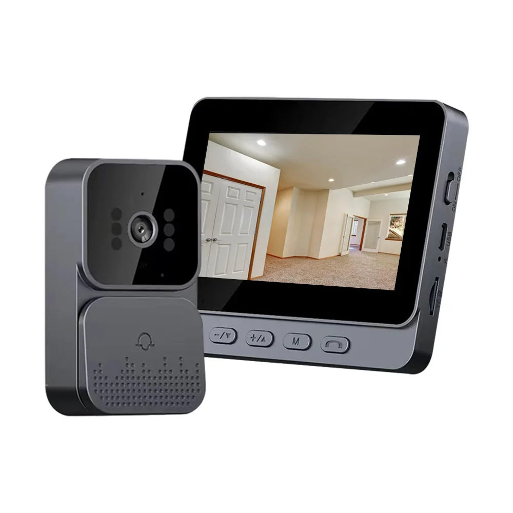 4.3 Inch IPS Screen 2.4G Wireless Visual Intercom Doorbell with Screen, Wireless Smart High-definition Video Monitoring Intellig