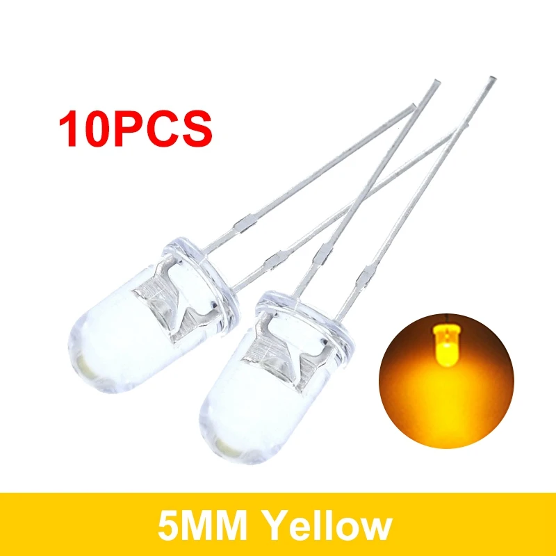 ตัวเลือกสินค้า หลอดไฟ LED สีสันสดใส 5 มม. 10 ชิ้น