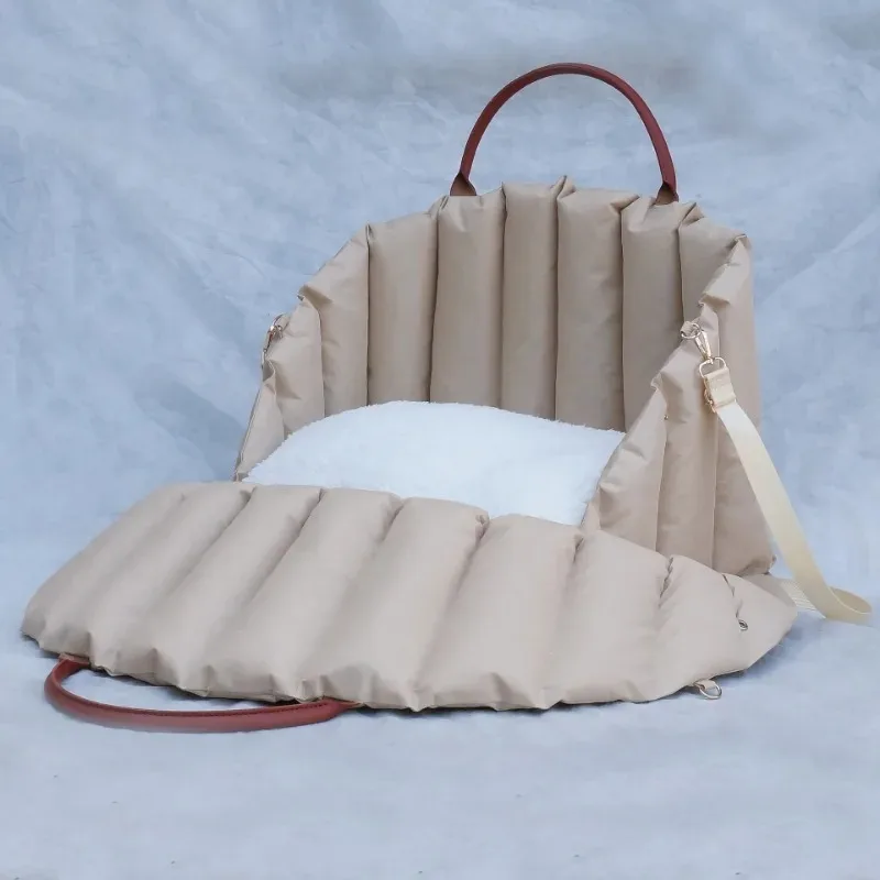 Fashionable Comfortable Pet Travel Portable Handbag Cat Dog Kennel Cage Cushion Car Dual Use Winter Warmth Car Dog Carrier Bag