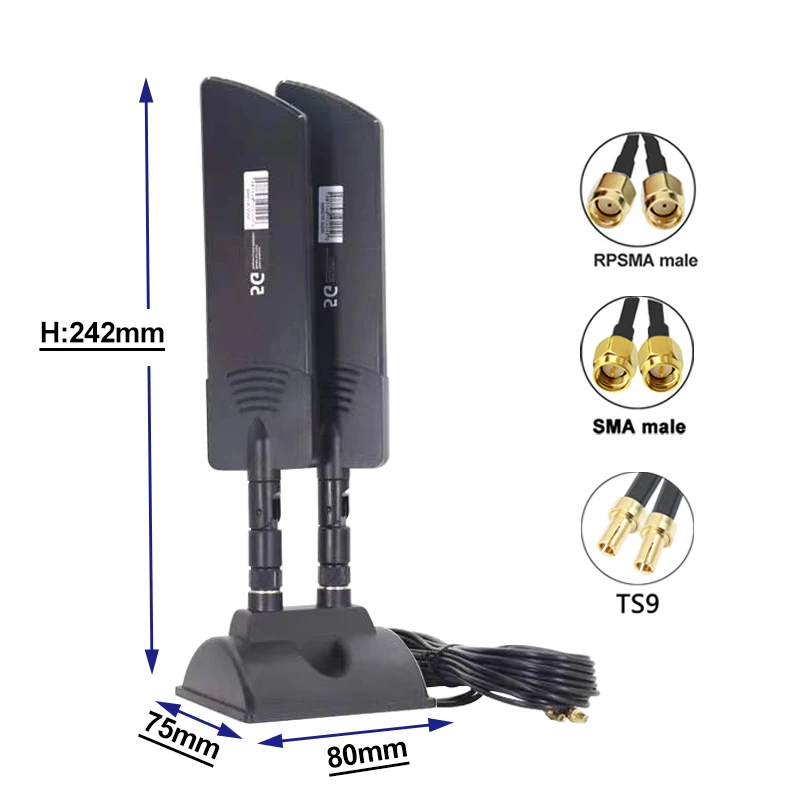 Cable TS9 SMA 5G Router Antenna Outdoor Long Range WiFi Signal Booster 4G LTE 3G GSM 2G Cellular Amplifier for CPE 2*2PCS wifi antenna antenna signal booster 4g antenna lte antenna