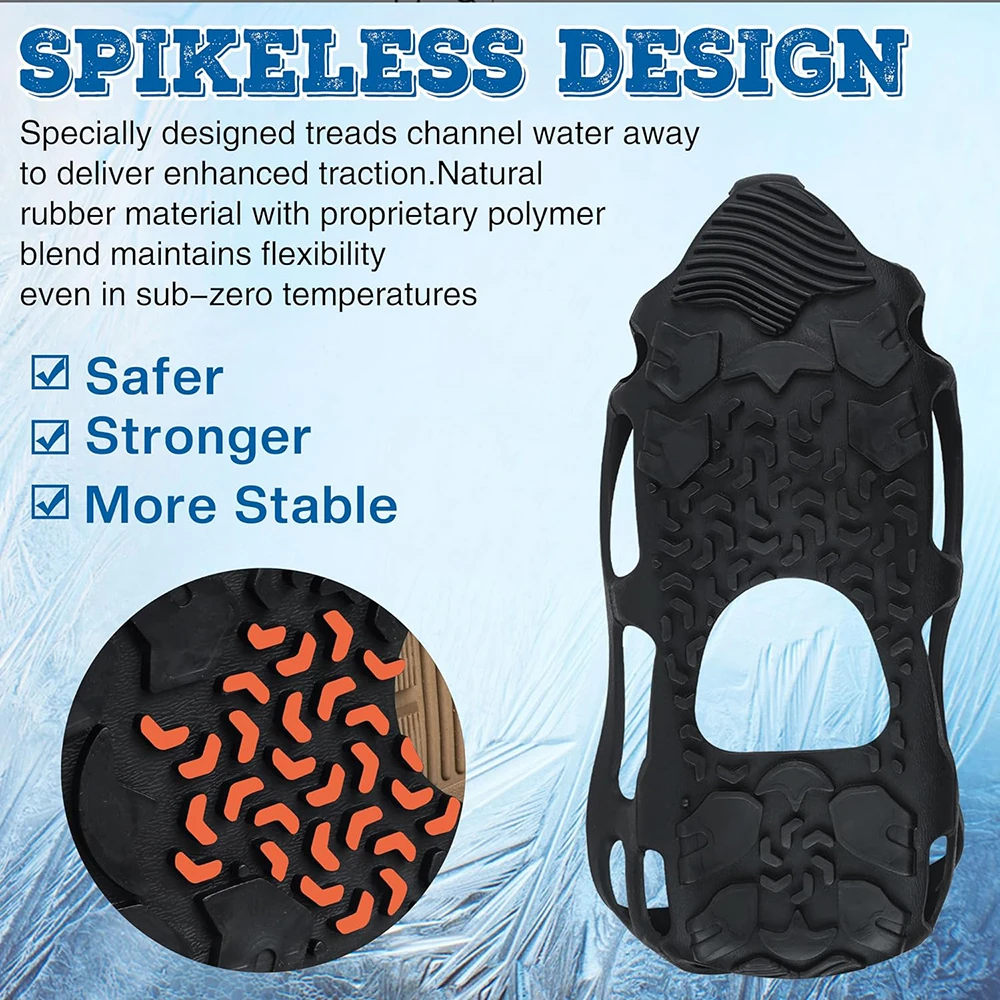 Spikeless Ice Cleats Snow Traction Crampons Ice Grippers For Shoes And Boots Rubber Indoor/Outdoor Anti-Slip Shoes Cover