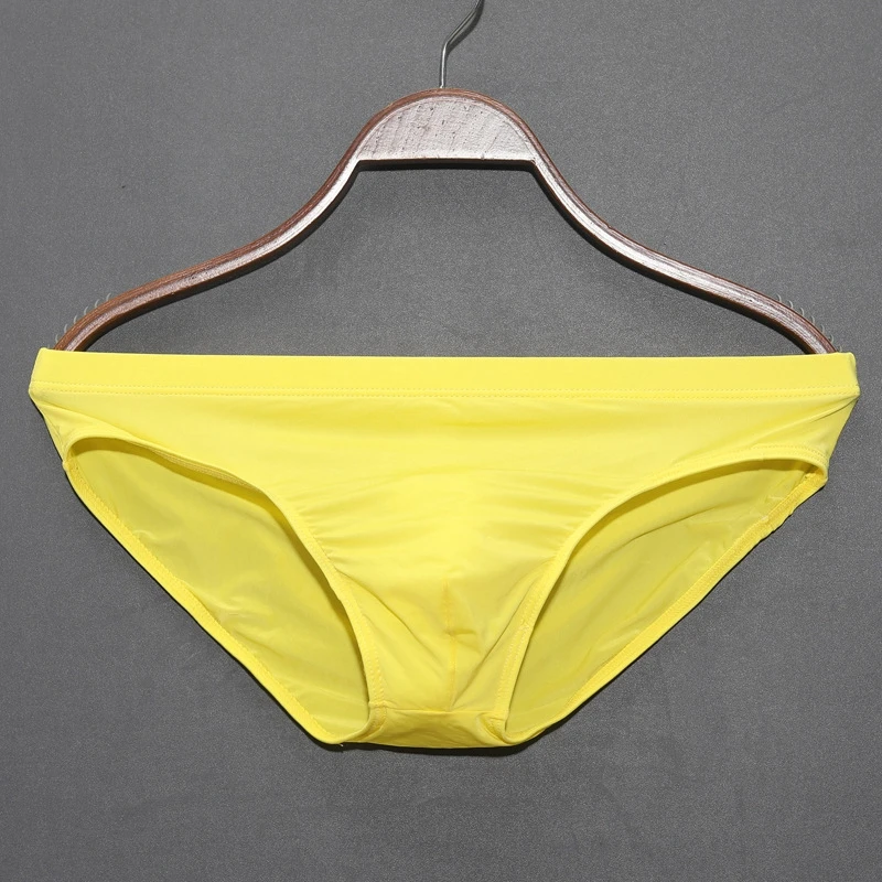 Men's Briefs Underwear Ice Silk Breathable Skin Friendly Quick Drying Low Waist Sexy Summer Thin Transparent Panties