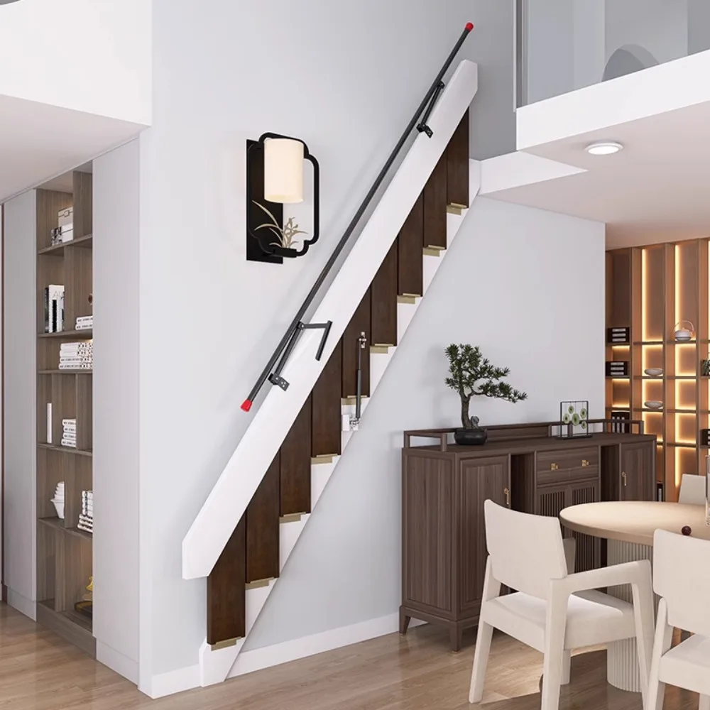 Integral loft solid wood folding stairs indoor invisible wall-mounted  shrinkable wall-mounted telescopic ladder single apartment - AliExpress, image size:1000x1000