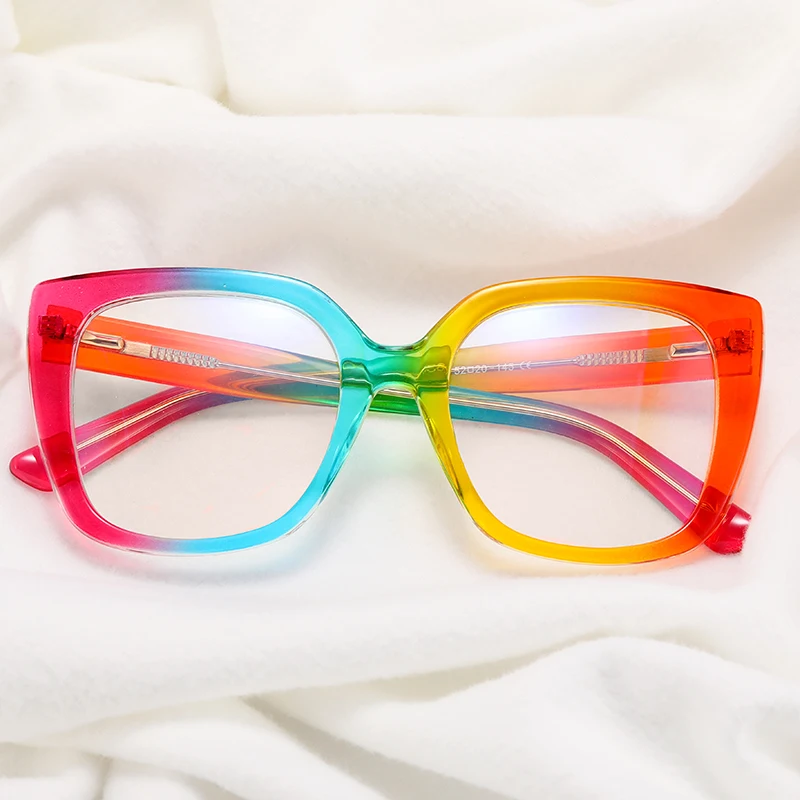 Finished Prescription Myopia Glasses Brand Designer Oversized Square Women's Eyeglasses Anti Blue Light Diopter Glasses Minus -2 3