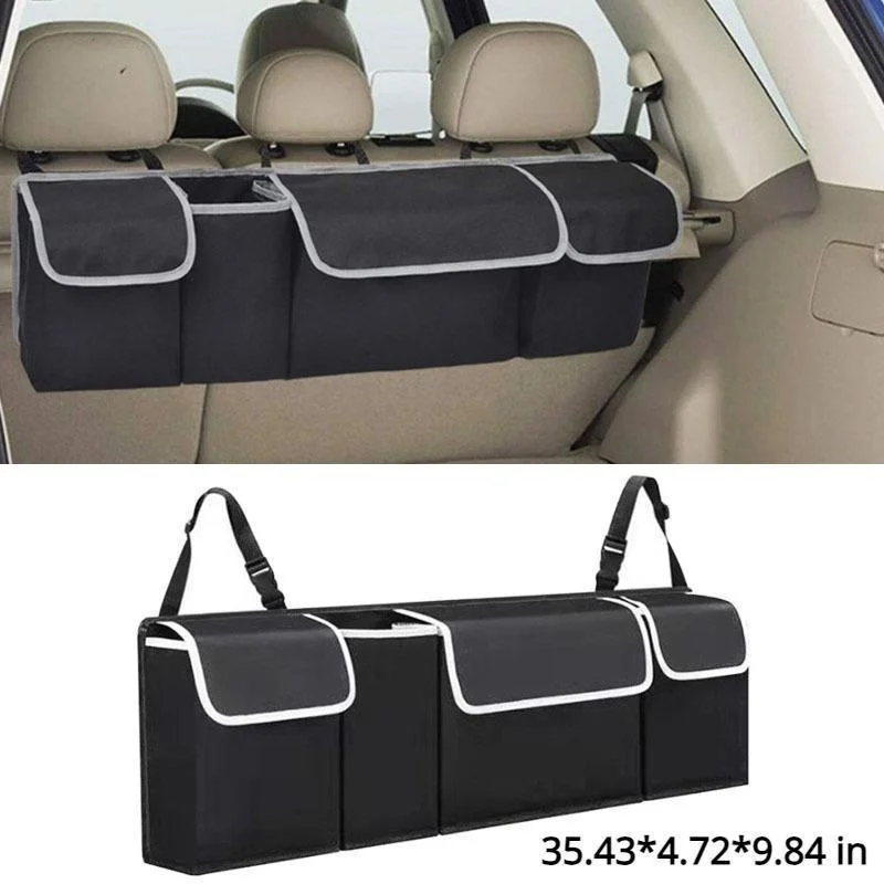 

Waterproof Collapsible Auto Trunk Organizer Large Adjustable Oxford Car Seat Back Organizers Car Interior Accessories