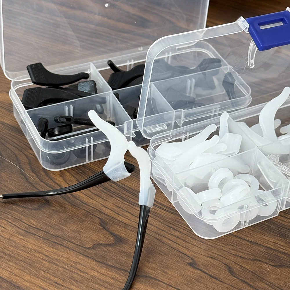 50pcs/box Silicone Anti-slip Ear Hooks Women Men Antiskid Glasses Leg Ear Sleeve Clear Anti-fall Eyewear Holder Set Accessories