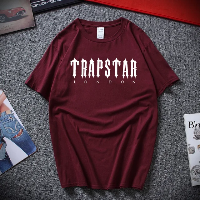 Limited New Trapstar London Men's Clothing T-Shirt XS-2XL Men Woman fashion t-shirt men cotton brand teeshirt Burgundy