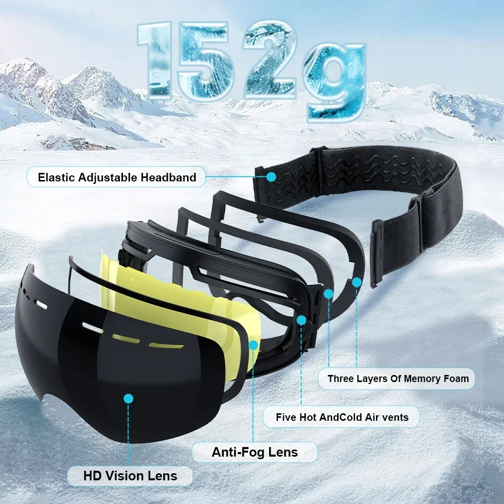 X-TIGER Men's and Women's Outdoor Ski Sunglasses UV400 Double Lens Ski Goggles Men's Snowboard Goggles Winter Riding Glasses 4