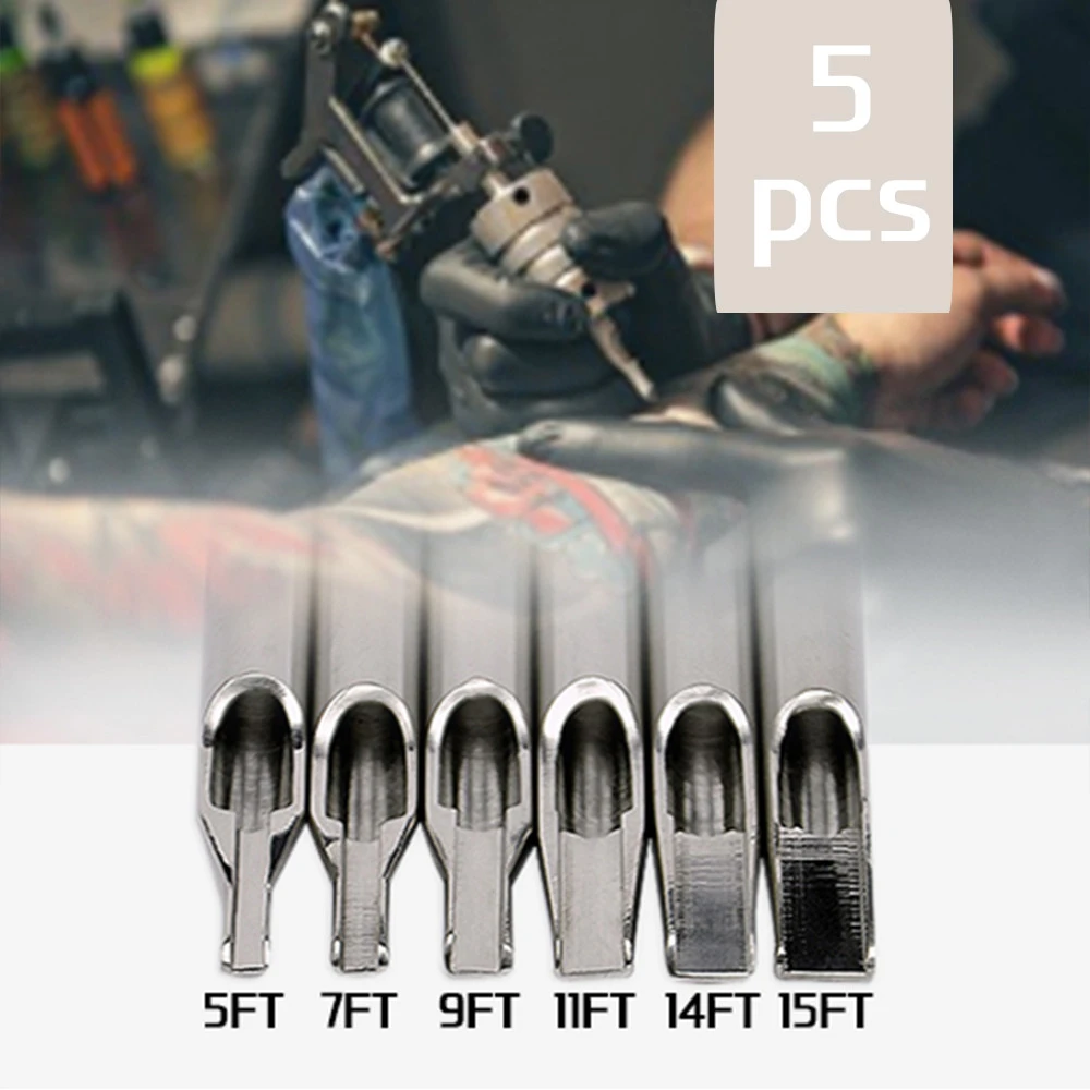 5pcs Ft Stainless Steel Tattoo Tips Short Plastic Needle Tips For Tatoo