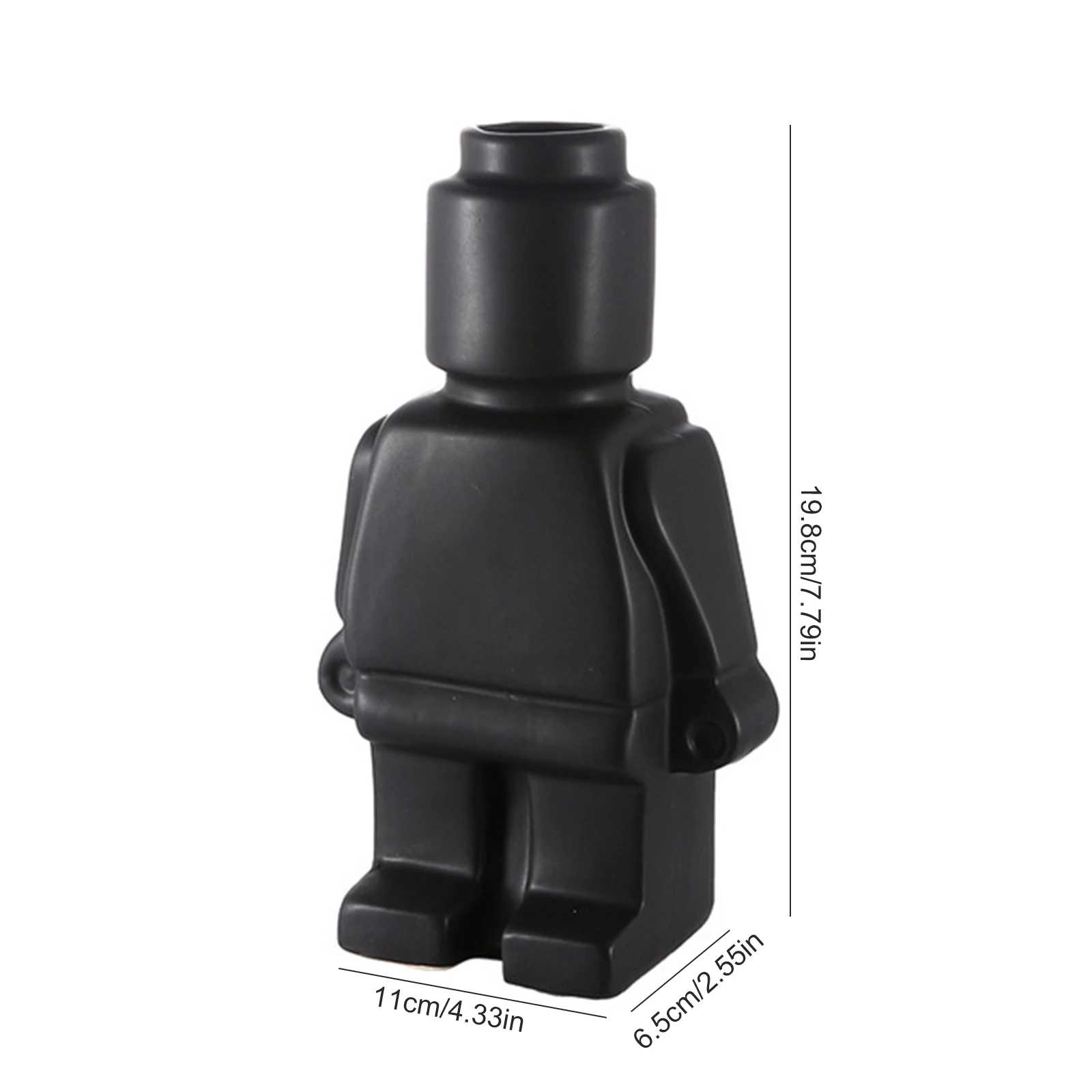 Flower Vase European Resin Statue Creativity Block Man TV Cabinet Desktop Flower Vase Home Decoration Accessories