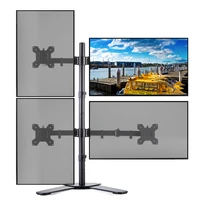 Dual Monitor Desk Mount, Heavy Duty Fully Adjustable Steel Stand, Holds 4 Computer Screens up to 32 inches