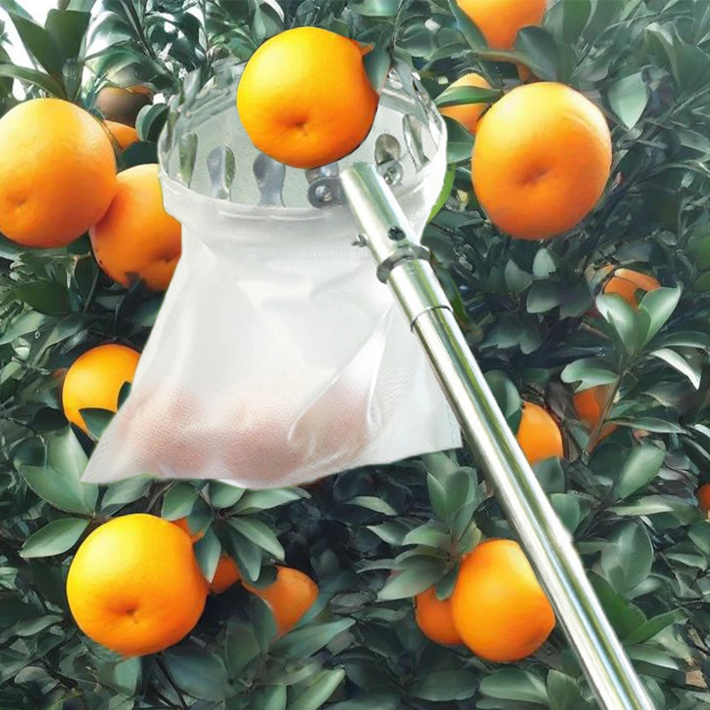 Stainless Steel Splicing Rod Fruit Picker Telescopic Pole High Tree Orchard Picking Tool Fruits Catcher Garden Tool