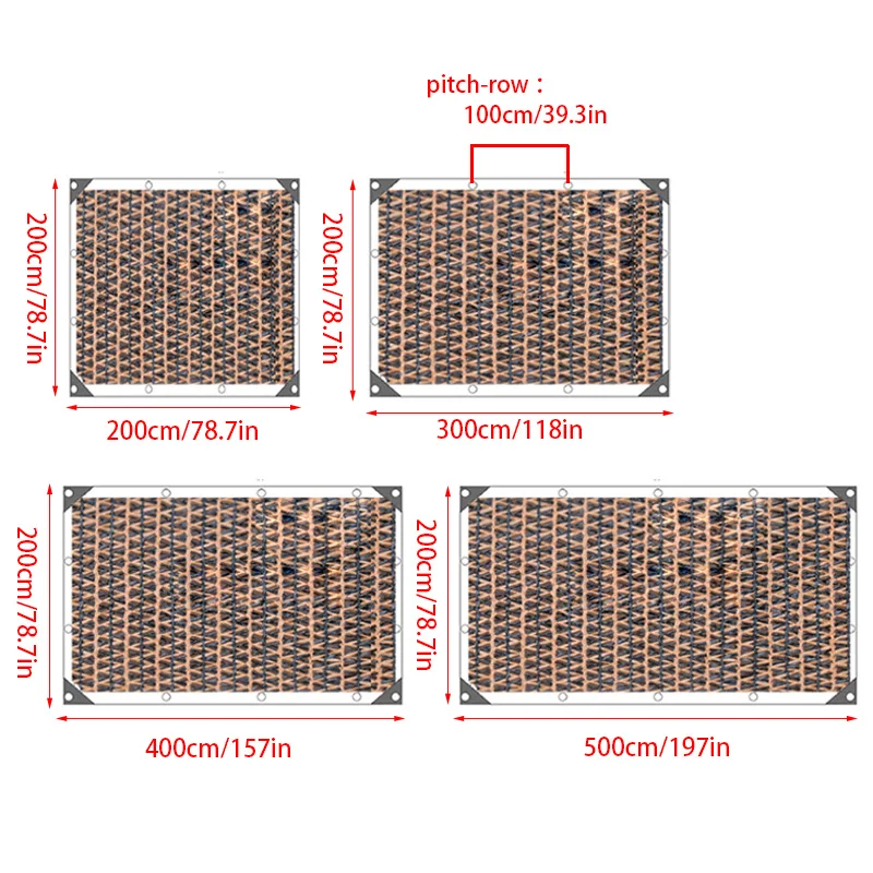 Description Picture 2 of itemShade Fabric Coffee Color Perforated Shade Mesh Summer Outdoor Courtyards Encrypted High Temperature Resistant Sunscreen Mesh