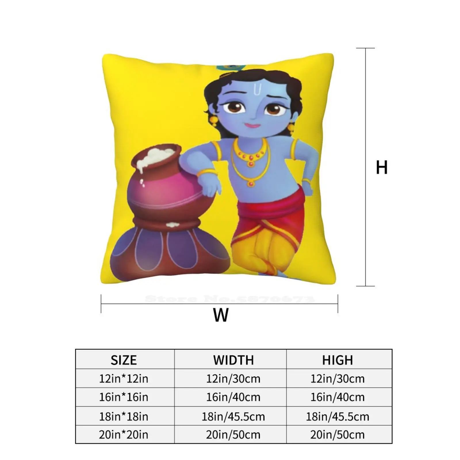 Фото Модная диванная подушка Krishna, наволочка, повелитель, Кришна, Кришна, Radhe, Кришна №3