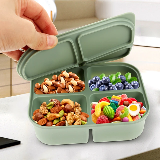 2 Compartment Kitchen Food Storage Containers with Lids Divided Glass Fresh Lunch  Glass Meal Prep Containers Glass Box - AliExpress