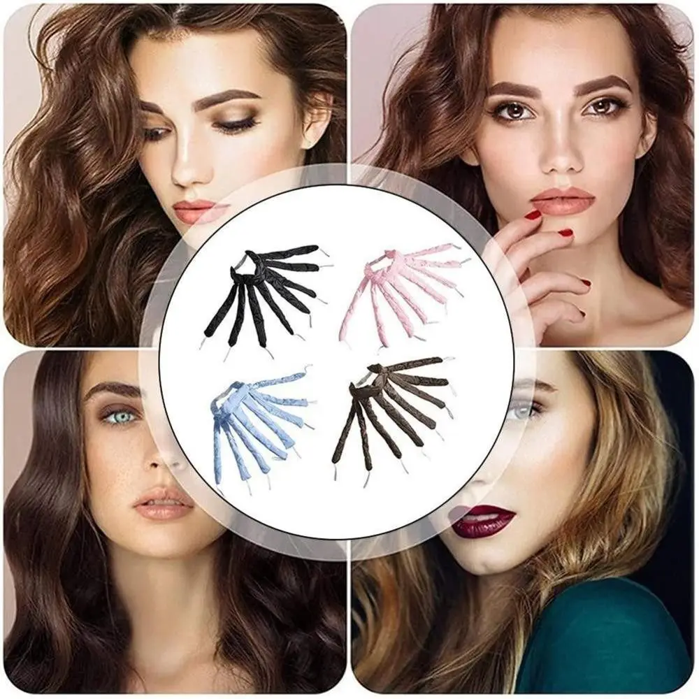 Heatless Lazy Hair Curler Octopus Soft Wave Curling Stick DIY Curls Silk Ribbon Lazy Hair Styling Tools