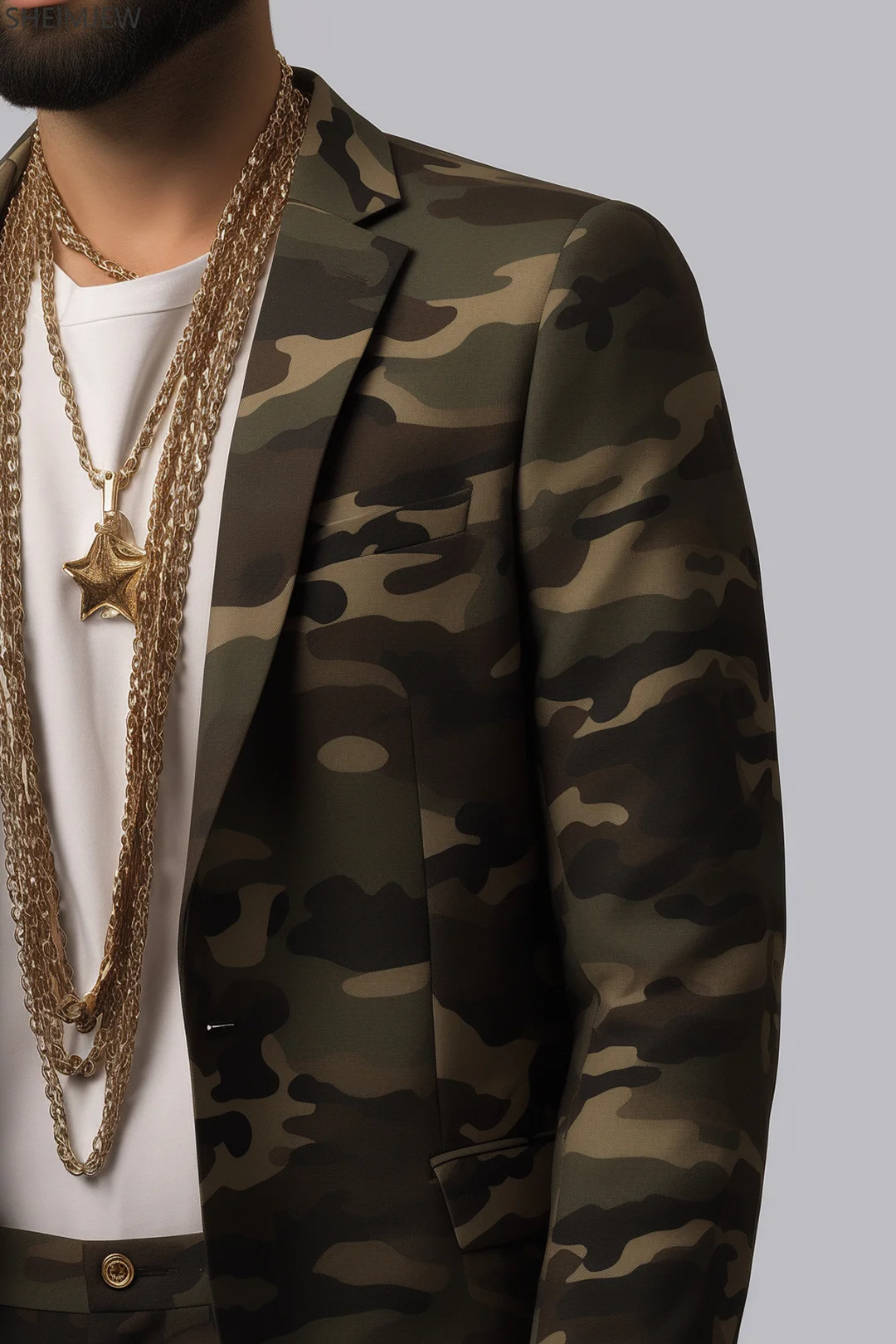Suit Men Fashion Camouflage Adult Role Play Leopard Suit Dress Casual Slim Fit Printed Jacket Pants Evening Dress Set