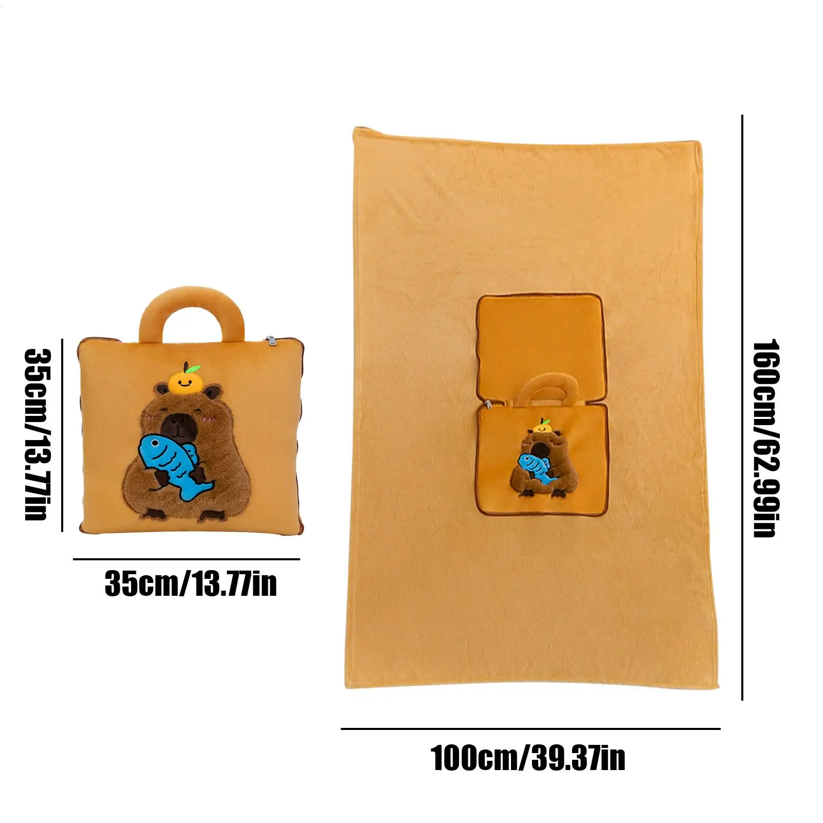 Capybara Travel Blanket Pillow 6