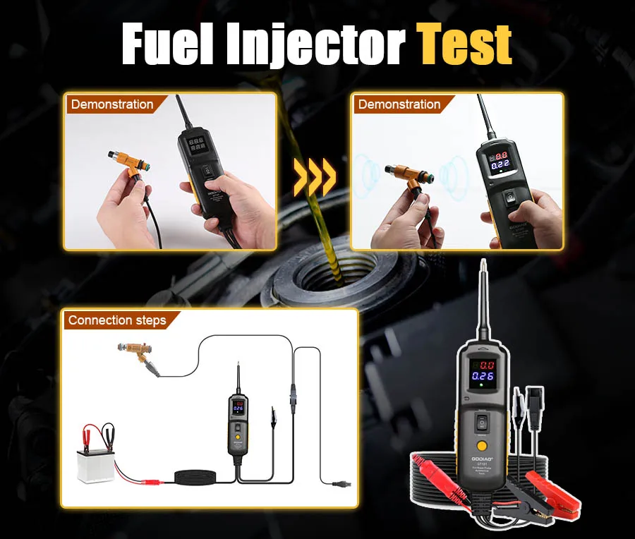 GODIAG GT101 PIRT circuit probe DC 6-40V Vehicles Electrical System Diagnosis/ Fuel Injector Cleaning and Testing