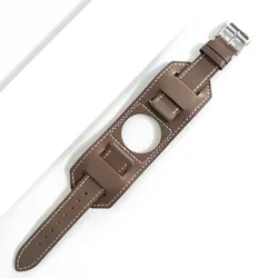 Premium Leather Watch Bracelet - Elegant Loop Band for 22mm lugs width band (Grayish brown)