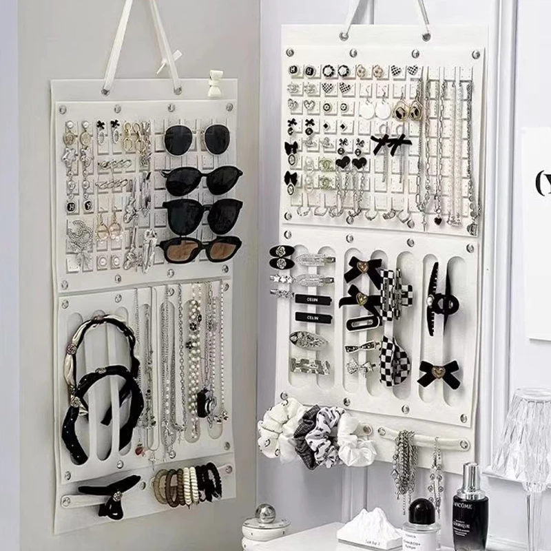 Large Capacity Hair Clip Hairband Holder Wall Hanging Earrings Necklace Storage Hanger Space Saving Organizer Wall Decor