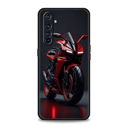 Sleek Black Motorcycle Sports Car Soft TPU Phone Cover for realme c21 (A1)