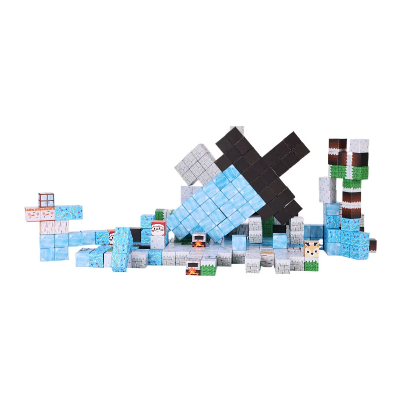 Description Picture 4 of item2cm MineCrafts Magnetic Building Blocks Steve Figure Pixel Style Model Toys Game My World Lron Golem MC Cartoon Figure Toys Kid