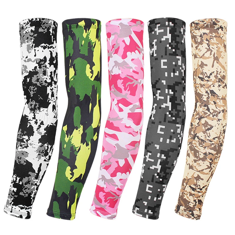 Tattoo Arm Sleeves Ice Silk Fabric UV Protection Running Sleeve Fitness Basketball Elbow Sport Cycling Arm biker sleeve 5