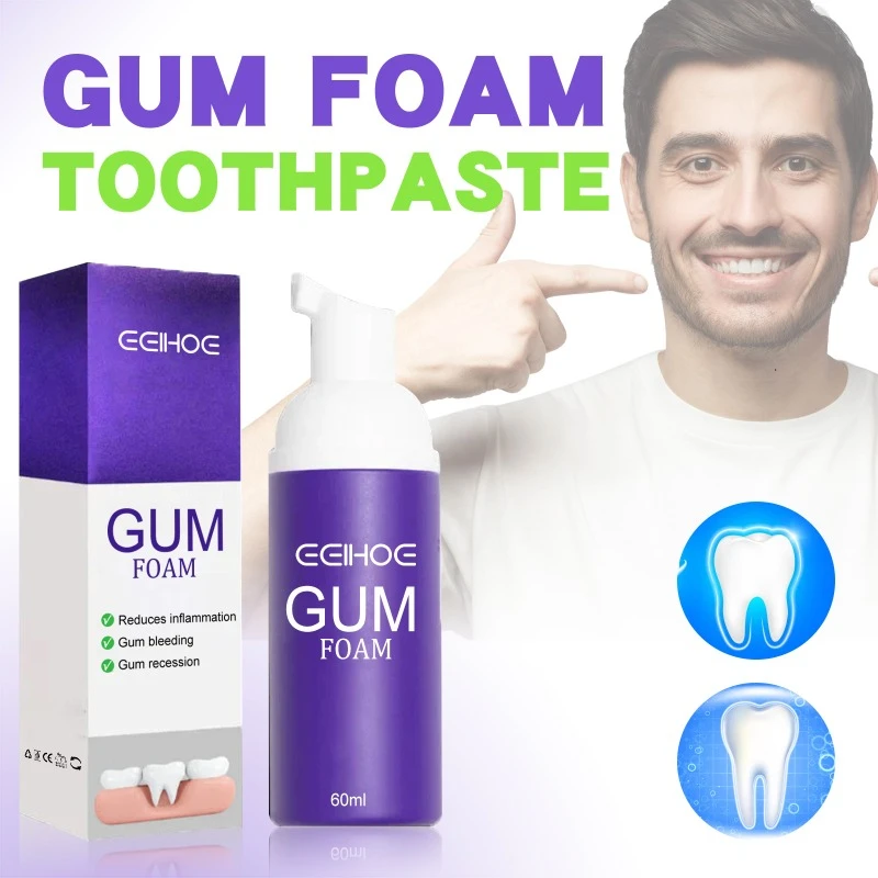 Teeth Health Product Gum Repair Drops Teeth Whitening Product Foam Mousse Deep White Cleansing Teeth Stains Calculus Protects Reduce Oral Odor Toothpaste