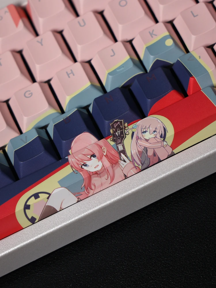 Chaves Bocchi a Rocha Hitori Gotoh Backlit Keycap Pbt Lados Tintura Subbed Keycaps dos Desenhos Animados Anime Jogos Chave Bonés 108 - Imagem 3