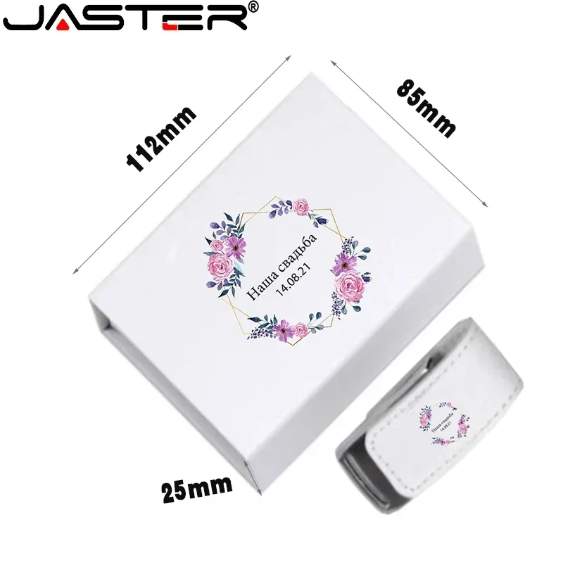 Jaster Usb 2.0 Flash Drives 128gb Impressão a Cores Moda Caneta Drive 64gb de Couro Branco com Caixa de Memória Vara Presente do Negócio u Disco - Imagem 3