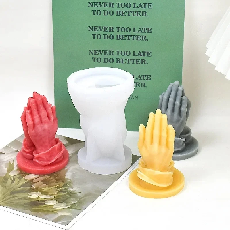 Stampi in silicone a forma di mano 3D per candele, per la creazione fai da te di sapone, gesso, resina, artigianato, stampi per candele, decorazioni per la casa