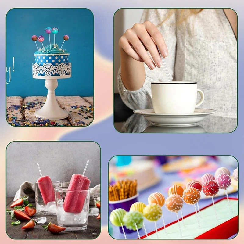 50 Pcs Transparent Acrylic Sticks Reusable Cake Pops Stick For Making Lollipops Cake Pops Candy Dessert Chocolate cake baking tools cake making tools lollipop sticks