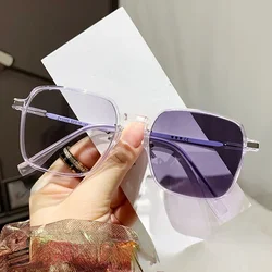 Photochromic Presbyopic Glasses Large Frame Anti Blue Light Reading Glasses Women' Finished Hyperopia Glasses Clear Grey Glasses