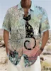 Fashion men's casual lapel short sleeved shirt Women's high-definition printed soft and healthy materials 2023 Summer New 5