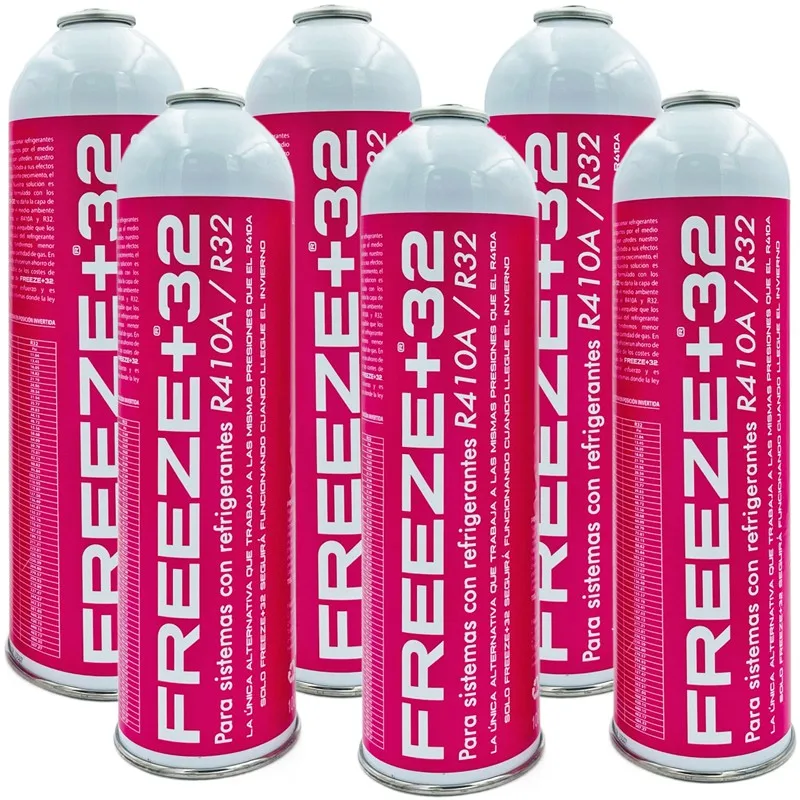 Pack 6 Bottiglie Gas Refrigerante Eco-Friendly Freeze + 32 R410A-R32
